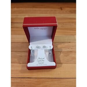 Sophia James silver plated Austrian crystals earrings Swarovski Hoops And Studs